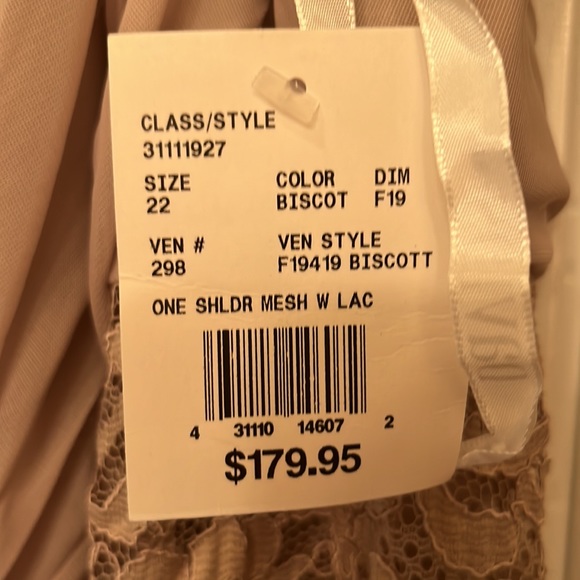 One-shoulder mesh dress with lace inset - Picture 8 of 8